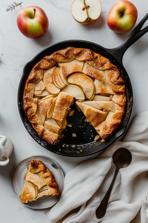 elaboracion tarta de manzana en sartén en 5 minutos