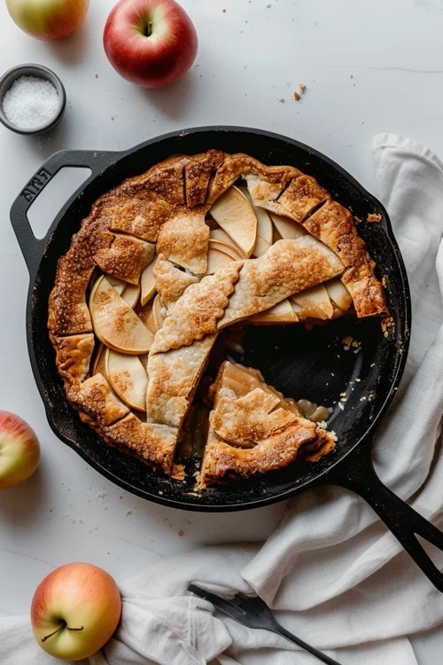 Tarta de manzana en sartén en 5 minutos