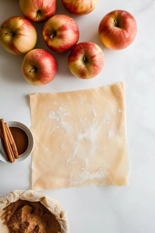 ingredientes tarta de manzana con hojaldre