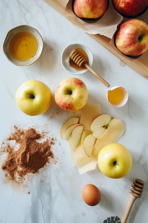 ingredientes tarta de manzana con hojaldre y miel